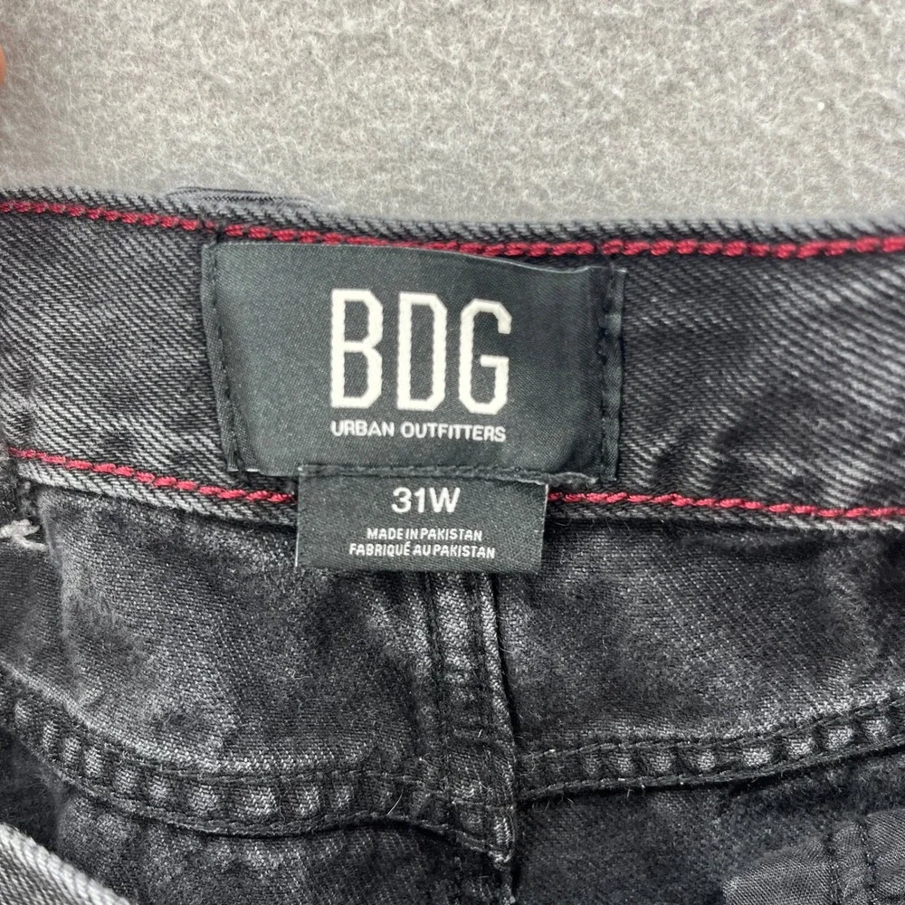 BDG Urban Outfitters Barrel Jeans Womens 31W Black High Rise Tapered Denim Pants